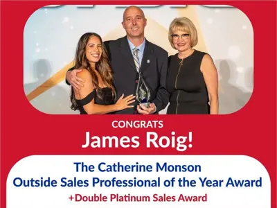 Congrats James Roig on the Catherine Monson Outside Sales Professional of the Year Award! Photo